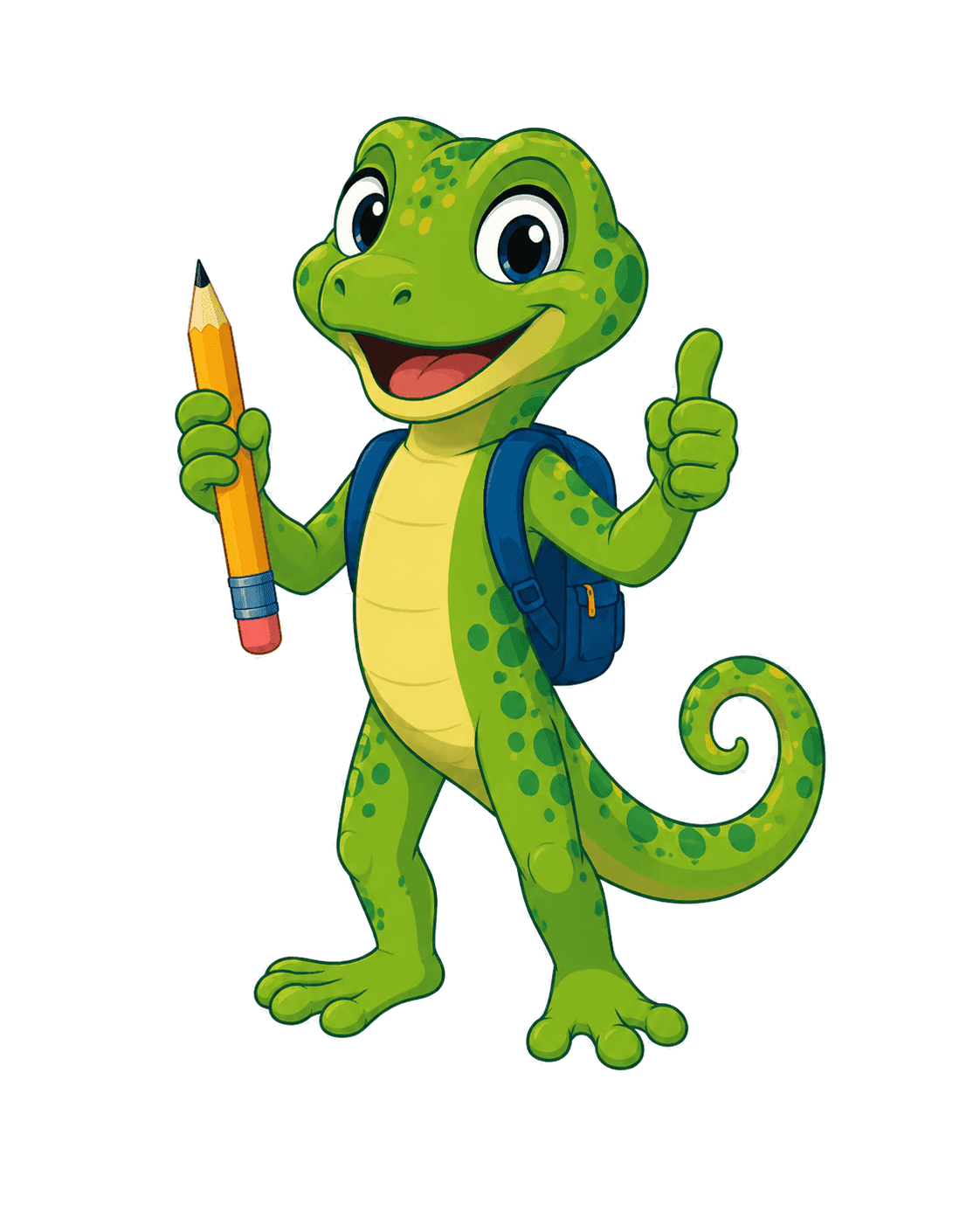 Ti Margo, le margouillat d'EleveAI, avec son crayon